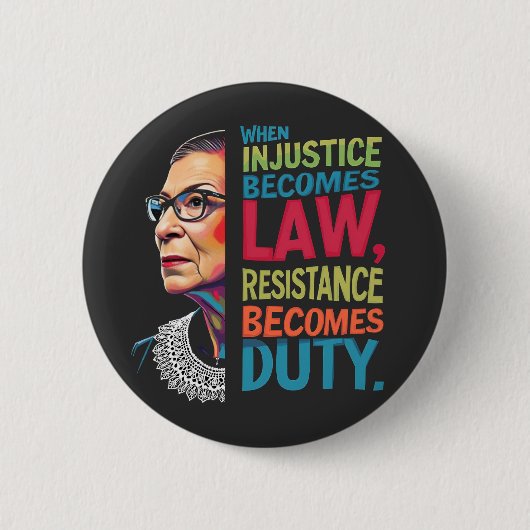 Badge Rond 5 Cm Quand l'injustice devient loi, la résistance devie (Devant)