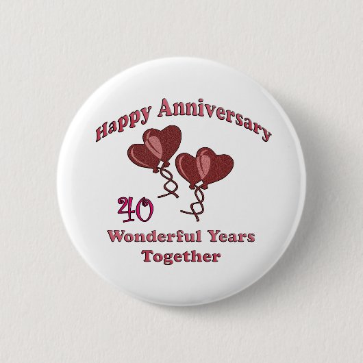 Badge Rond 5 Cm quarantième. Anniversaire (Devant)