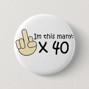 Badge Rond 5 Cm quarantième Anniversaire