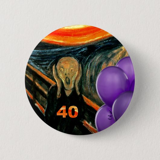 Badge Rond 5 Cm Quarantième anniversaire drôle (Devant)