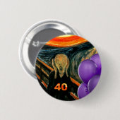 Badge Rond 5 Cm Quarantième anniversaire drôle (Devant & derrière)