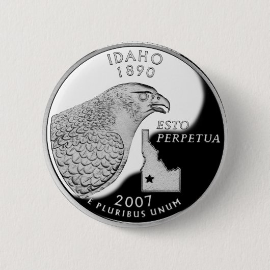Badge Rond 5 Cm Quartier d'État de Faux Idaho (Devant)