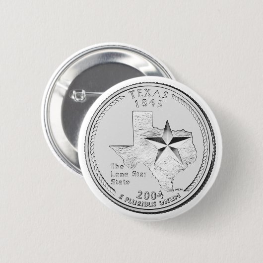 Badge Rond 5 Cm Quartier d'État du Texas (Devant & derrière)