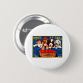 Badge Rond 5 Cm Quatre amis Tomtatoes (Devant & derrière)