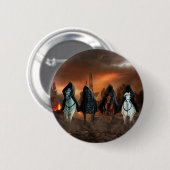 Badge Rond 5 Cm Quatre Chevaliers De L'Apocalypse (Devant & derrière)