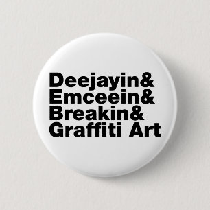 Badge Rond 5 Cm Quatre éléments du hip hop