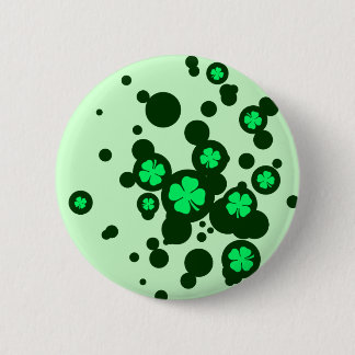 Badge Rond 5 Cm quatre feuilles de trèfle : bulles :