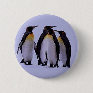 Badge Rond 5 Cm Quatre pingouins