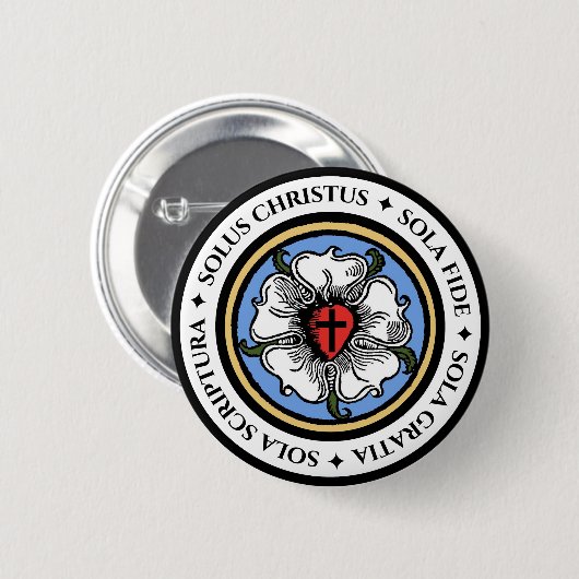 Badge Rond 5 Cm Quatre solas - luthérien (Devant & derrière)
