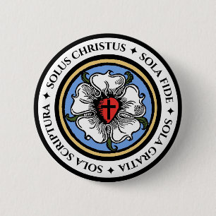 Badge Rond 5 Cm Quatre solas - luthérien