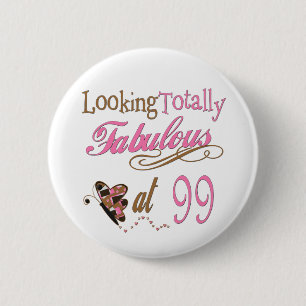 Badge Rond 5 Cm quatre-vingt-dix-neuvième anniversaire