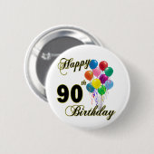 Badge Rond 5 Cm Quatre-vingt-dixième cadeaux d'anniversaire et (Devant & derrière)