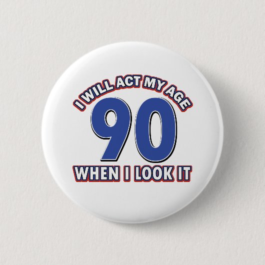 Badge Rond 5 Cm quatre-vingt-dixième conceptions d'anniversaire (Devant)