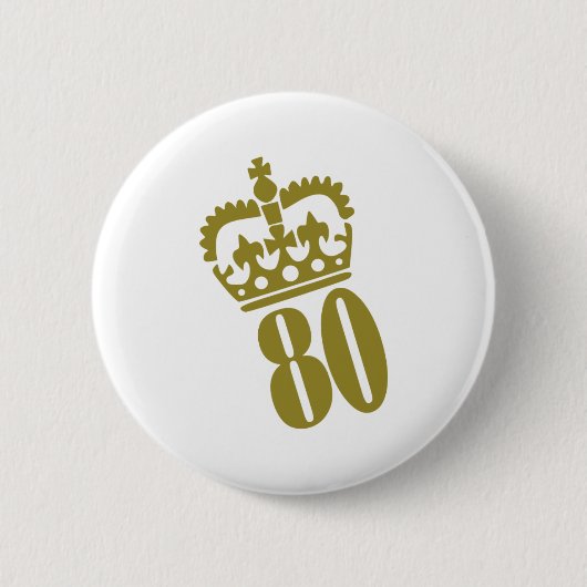 Badge Rond 5 Cm quatre-vingtième anniversaire - nombre - (Devant)