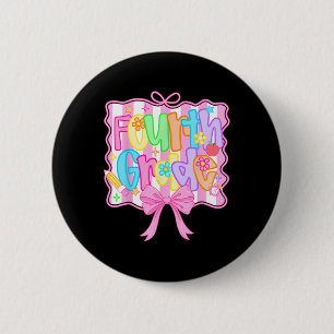 Badge Rond 5 Cm Quatrième année Ck à l'école Arc Mignon Coquette 4