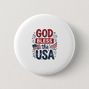 Badge Rond 5 Cm Que Dieu bénisse le maillot de foi patriotique vin