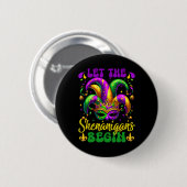 Badge Rond 5 Cm Que Les Shenanigans Commencent Mardi Gras 5 (Devant & derrière)