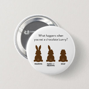 Badge Rond 5 Cm Que Se Passe-T-Il Si Vous Mangez Un Lapin Au Choco