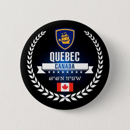 Badge Rond 5 Cm Québec (Devant)