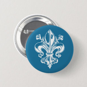 Badge Rond 5 Cm Québec médiéval fleur de lys français VOS COULEURS