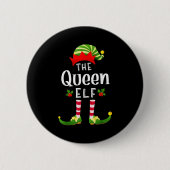 Badge Rond 5 Cm Queen Christmas Elf Matching Pajama X-mas Party (Devant)