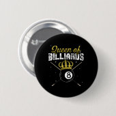 Badge Rond 5 Cm Queen Of Billiards Snooker Pool Billard Joueur Qu (Devant & derrière)