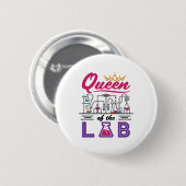 Badge Rond 5 Cm Queen of the Lab Laborician Technician Scientist (Devant & derrière)