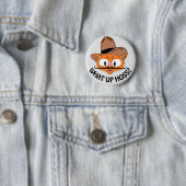 Badge Rond 5 Cm Quel Trou ? Cartographie Mustache Chat Señor Gato™ (En situation)