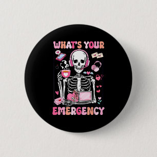 Badge Rond 5 Cm Quelle est votre urgence Saint-Valentin 911 Dispat