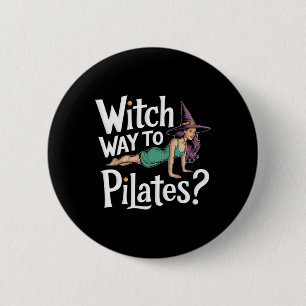 Badge Rond 5 Cm Quelle voie vers Pilates Drôle de Pilates Hallowee