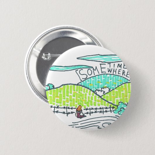 Badge Rond 5 Cm Quelque part / Parfois (Devant & derrière)
