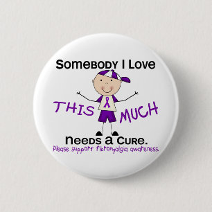 Badge Rond 5 Cm Quelqu'un amour d'I - fibromyalgie (garçon)
