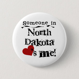 Badge Rond 5 Cm Quelqu'un dans le Dakota du Nord m'aime