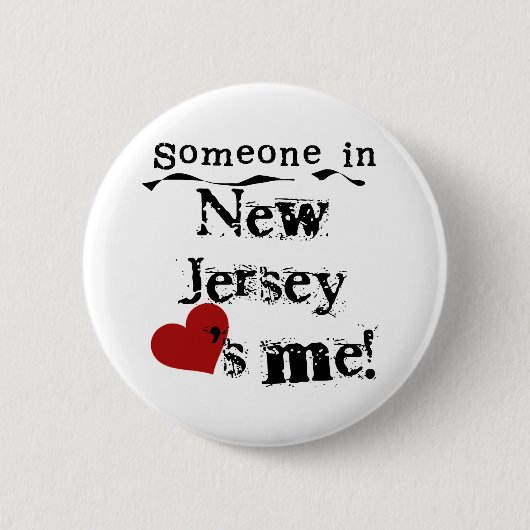 Badge Rond 5 Cm Quelqu'un dans le New Jersey m'aime (Devant)