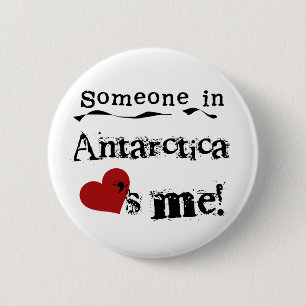 Badge Rond 5 Cm Quelqu'un en Antarctique m'aime