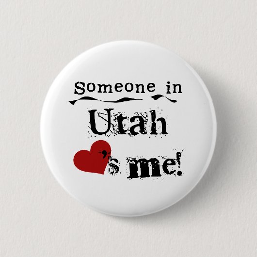 Badge Rond 5 Cm Quelqu'un en Utah m'aime (Devant)