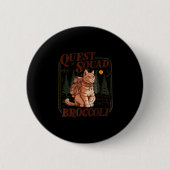 Badge Rond 5 Cm Quest Fantasy Squad Broccoli Funny Cat (Devant)