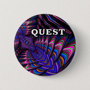 Badge Rond 5 Cm QUEST ( vous pouvez modifier le mot )