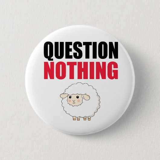 Badge Rond 5 Cm Question Aucun mouton (Devant)