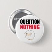 Badge Rond 5 Cm Question Aucun mouton (Devant & derrière)