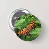 Badge Rond 5 Cm Question Mark Butterfly on Lantana (Devant & derrière)