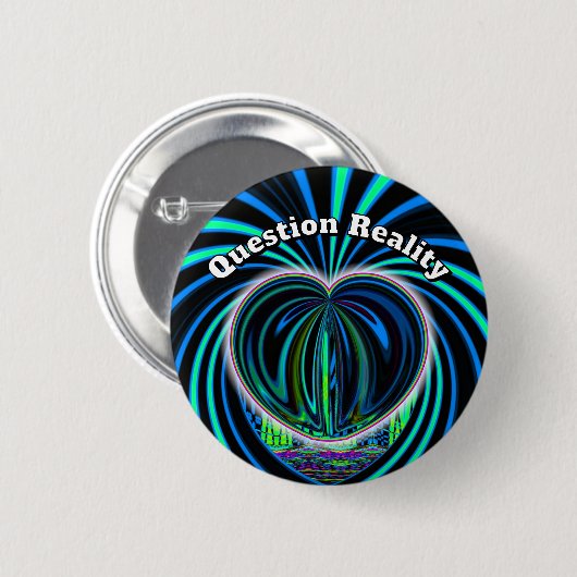 Badge Rond 5 Cm Question Réalité (vous pouvez modifier les mots) (Devant & derrière)
