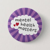 Badge Rond 5 Cm Questions de santé mentale insigne de dos (Devant)
