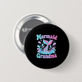 Badge Rond 5 Cm Queue de sirène ludique avec éclaboussures d'eau d (Devant & derrière)