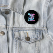 Badge Rond 5 Cm Queue de sirène ludique avec éclaboussures d'eau d (En situation)