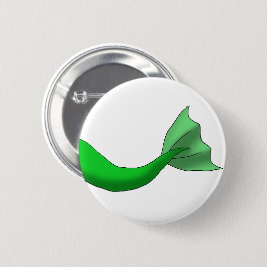 Badge Rond 5 Cm Queue verte de sirène (Devant & derrière)