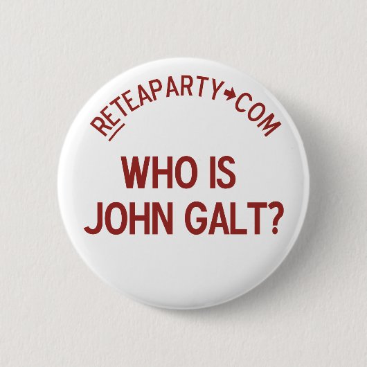 Badge Rond 5 Cm Qui est bouton de thé de John Galt (Devant)