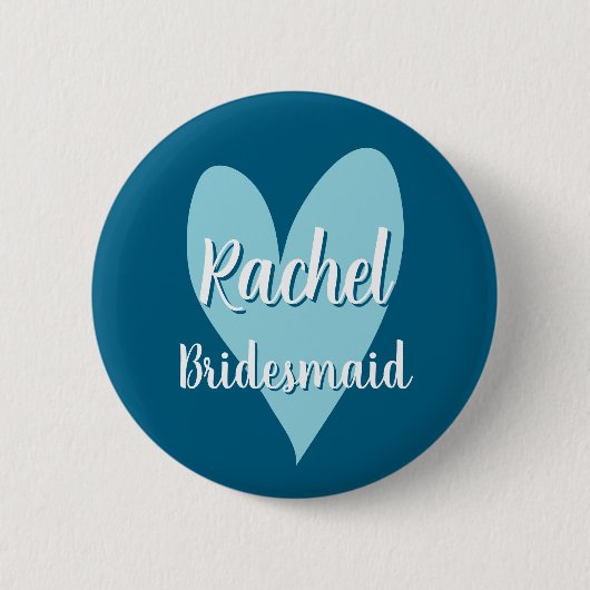 Badge Rond 5 Cm Quirky whimsical heart bridesmaids name buttons (Devant)
