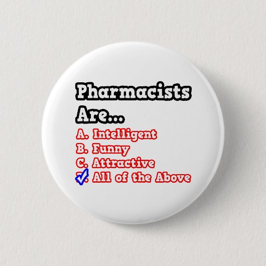 Badge Rond 5 Cm Quiz du pharmacien...Plaisanterie (Devant)