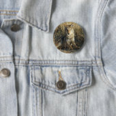 Badge Rond 5 Cm R15 Coyote Couché (En situation)